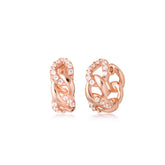 Essential Silver Small Hoop, Rose Gold Plating, Zircon Gemstone + Earth Gift